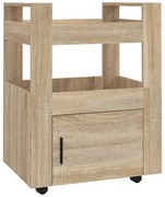 Drewniany wózek do kuchni z szafką dąb sonoma Z0-P29