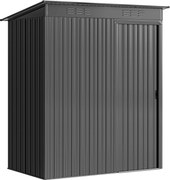 Outsunny Metalowy domek ogrodowy 1,37 m², schowek z łatwym montażem, dach jednospadowy, drzwi przesuwne, wentylacja, rękawice | Aosom PL