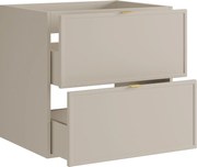 Wisząca szafka pod umywalkę z uchwytami z metalu – kolor beżowy – 60 cm – ONDIL