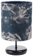 Czarno-granatowa lampka nocna w kwiaty - S395 K9-D21