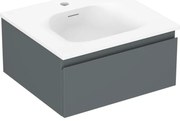 Mexen Orio szafka łazienkowa 50 cm z umywalką Vela, 1 szuflada, grafit mat/biała mat - 91A10-05023-1-BF66-W23M01
