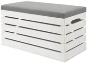 Biała skrzynia z siedziskiem F7-C79