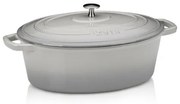 Kela Owalna brytfanna żeliwna z pokrywką CALIDO, jasnoszary, 35 x 26 cm