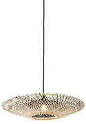 Orientalna lampa wisząca czarna z bambusem 50 cm - RinaKolonialny Oswietlenie wewnetrzne