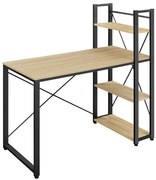 Loftowe metalowe biurko z półkami dąb sonoma D0-S34