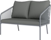 Outsunny Sofa Ogrodowa z Poduszkami 2-osobowa Sofa Rattanowa dla Salonu na Balkon 112 x 72 x 76 cm Szary