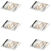 Zestaw 6 reflektorów wpuszczanych białych GU10 AR70 bezramkowych - Oneon