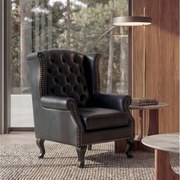 Fotel relaksacyjny Oxford,  czarny bez otoman