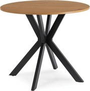 Stół Okrągły LAUREN 80 cm Dąb Złoty/Czarny Loft