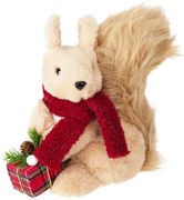 Świąteczna figurka wiewiórki z prezentem, 20 cm
