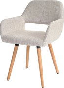 Krzesło do jadalni MCW-A50 II,  tekstylny, kremowy/szary, jasne nogi