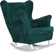 Fotel uszak bujany Bonito sztruks zielony