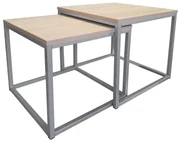 Stolik kawowy 2w1 CUBE dąb sonoma/srebrny ATOS