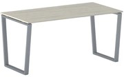 Biurko PRIMO IMPRESS, 160x80 cm, szaro-srebrna podstawa, dąb naturalny