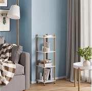 Półka narożna biały/sosna 30x30x102.5 bivio