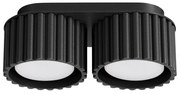Plafon dwupunktowy AURA 2 czarny Gx53 ryflowany SOLLUX  LIGHTING