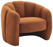 Fotel muszla z terakotową szenilową tapicerką - DELIPO