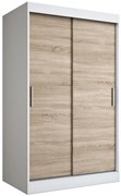 Szafa przesuwna biel + dąb sonoma 120 cm E0-N40