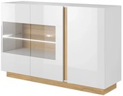 Komoda Z Biały Witryną + Dąb Grandson K6-P31