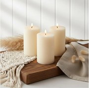 Zestaw 3x świec LED BRILLO LED/3xAAA 12,5 cm kremowe + zdalne sterowanie