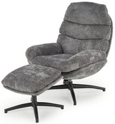 Popielaty Fotel Wypoczynkowy Z Kołyską I Podnóżkiem F2-T85