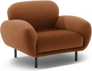 Fotel z materiału bouclé w kolorze terakoty Poppy – Micadoni