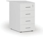 Kontenerek biurowy z szufladami dostawny PRIMO WHITE, 4 szuflady, biały