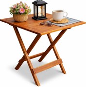 Brązowy drewniany stolik ogrodowy T9-B44