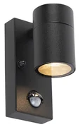 Zewnetrzna Kinkiet / Lampa scienna zewnętrzny czarny IP44 z czujnikiem ruchu - Solo Nowoczesny Oswietlenie zewnetrzne