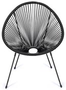 Czarny metalowy/plastikowy fotel ogrodowy Avocado Comfort – Bonami Selection
