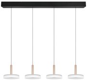 Lampa wisząca LED w czarno-biało-złotym kolorze ze ściemniaczem i szklanym kloszem Celeste – Trio