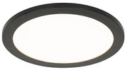 Nowoczesna lampa sufitowa czarna 30 cm z LED IP44 - Steve Nowoczesny Oswietlenie wewnetrzne