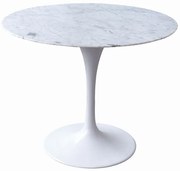 Biały marmurowy stół z metalową podstawą S7-M29