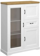 Niska witryna do salonu, jadalni biały + dąb harbor E2-R89