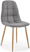 Szare pikowane krzesło tapicerowane F8-R49
