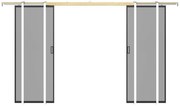 Drzwi przesuwne podwójne z ukrytym systemem przesuwnym – aluminium i szkło hartowane przydymione – 2 x wys. 205 x dł. 63 cm – LINCI II
