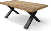 Stół drewniany z efektem dębu, nogi antracytowe, wym.180x90-260x90cm - AMALFI
