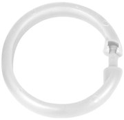 Zestaw 12 białych plastikowych kółek do zasłony prysznicowej Wenko
