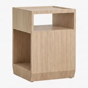 Szafka Nocna 35x35 Cm Z Mdf I Okleiną Brisbane Jasny Dębowy Brąz - Sklum