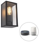 Zewnetrzna Inteligentna lampa ścienna czarna 26 cm IP44 z WiFi ST64 - CharloisPrzemysłowy Oswietlenie zewnetrzne
