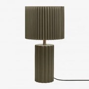 Lampa Stołowa Z Ceramiki I Tkaniny Marvila Wojskowa Zieleń & ↑45 Cm - Sklum