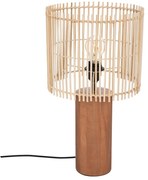 Lampa stołowa na drewnianej podstawce Davys, 48 cm