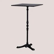 Wysoki Stół Barowy Z Marmuru Roma Czarny Marmur & Cuadrado & Czarny - Sklum