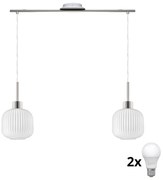 LED żyrandol na linkach HARMA 2xE27/60W/230V matowy chrom/biały