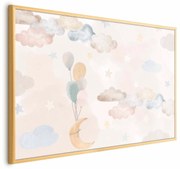 Plakat Bajkowe niebo 30x21 cm z ramą złotą bez marginesu ARTGEIST B