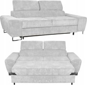 Sofa kanapa Savio salon Family meble jasny szary sztruks reg zagłówek
