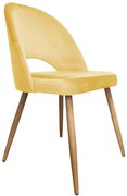 Krzesło ISKAR 2 VELVET musztardowe/curry/dąb ATOS