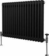 Tradycyjny grzejnik 2-kolumnowy - 600 x 832 mm - czarny