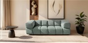 Elegancka 3-osobowa sofa tapicerowana z tkaniny 240 cm - ALVERO 3S w kolorze szałwiowym Bouclé z premium strukturą
