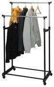 Podwójny wieszak na ubrania - szafa na kółkach